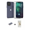 MARSİLYAN™- iPhone 12 Pro Max Kılıf Zirve Doku - Siyah Mat Seramik Nano Ekran Koruyucu + Renkli Kamera Lens Koruma Cam - SI