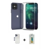 MARSİLYAN™- iPhone 12 Pro Max Kılıf Zirve Doku - Siyah Polymer Nano Ekran Koruyucu + Shine Kamera Lens - LT