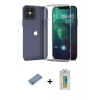 MARSİLYAN™- iPhone 12 Pro Max Kılıf Zirve Doku - Siyah Polymer Nano Ekran Koruyucu + Shine Kamera Lens Koruma Cam - GS