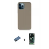 MARSİLYAN™- iPhone 12 Pro Max Kılıf Zirve Modern Özel Seri - Şeffaf 360 Full Body Arka Koruyucu + Shine Kamera Lens Koruma Cam - GD