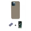 MARSİLYAN™- iPhone 12 Pro Max Kılıf Zirve Modern Özel Seri - Şeffaf 360 Full Body Arka Koruyucu + Metal Kamera Lens Koruma Cam - GD