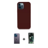 MARSİLYAN™- iPhone 12 Pro Max Kılıf Zirve Modern Özel Seri - Şeffaf 360 Full Body Arka Koruyucu + Neon Fosforlu Kamera Lens - MI