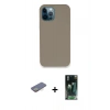 MARSİLYAN™- iPhone 12 Pro Max Kılıf Zirve Modern Özel Seri - Şeffaf 360 Full Body Arka Koruyucu + Renkli Kamera Lens Koruma Cam - SI