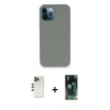 MARSİLYAN™- iPhone 12 Pro Max Kılıf Zirve Modern Özel Seri - Şeffaf 360 Full Body Arka Koruyucu + Shine Kamera Lens - GD