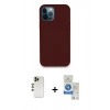 MARSİLYAN™- iPhone 12 Pro Max Kılıf Zirve Modern Özel Seri - Şeffaf Royal Nano Ekran Koruyucu + Shine Kamera Lens - GD