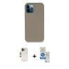MARSİLYAN™- iPhone 12 Pro Max Kılıf Zirve Modern Özel Seri - Şeffaf Royal Nano Ekran Koruyucu + Shine Kamera Lens - GD