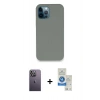 MARSİLYAN™- iPhone 12 Pro Max Kılıf Zirve Modern Özel Seri - Şeffaf Royal Nano Ekran Koruyucu + Neon Fosforlu Kamera Lens - BZ
