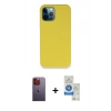 MARSİLYAN™- iPhone 12 Pro Max Kılıf Zirve Modern Özel Seri - Şeffaf Royal Nano Ekran Koruyucu + Neon Fosforlu Kamera Lens - TU