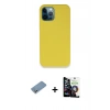 MARSİLYAN™- iPhone 12 Pro Max Kılıf Zirve Modern Özel Seri - Şeffaf Temperli Cam Ekran Koruyucu + Gümüş Shine Kamera Lens Koruma Cam