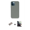 MARSİLYAN™- iPhone 12 Pro Max Kılıf Zirve Modern Özel Seri - Şeffaf Temperli Cam Ekran Koruyucu + Shine Kamera Lens Koruma Cam - SABE