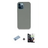 MARSİLYAN™- iPhone 12 Pro Max Kılıf Zirve Modern Özel Seri - Şeffaf Temperli Cam Ekran Koruyucu + Shine Kamera Lens Koruma Cam - MI