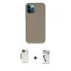 MARSİLYAN™- iPhone 12 Pro Max Kılıf Zirve Modern Özel Seri - Şeffaf Uv Polymer Nano Ekran Koruyucu + Shine Kamera Lens - GD
