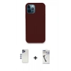 MARSİLYAN™- iPhone 12 Pro Max Kılıf Zirve Modern Özel Seri - Şeffaf Uv Polymer Nano Ekran Koruyucu + Shine Kamera Lens - LT