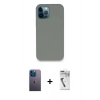 MARSİLYAN™- iPhone 12 Pro Max Kılıf Zirve Modern Özel Seri - Şeffaf Uv Polymer Nano Ekran Koruyucu + Neon Fosforlu Kamera Lens - MI