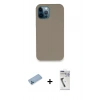 MARSİLYAN™- iPhone 12 Pro Max Kılıf Zirve Modern Özel Seri - Şeffaf Uv Polymer Nano Ekran Koruyucu + Mavi Shine Kamera Lens Koruma Cam