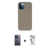 MARSİLYAN™- iPhone 12 Pro Max Kılıf Zirve Modern Özel Seri - Şeffaf Uv Polymer Nano Ekran Koruyucu + Neon Fosforlu Kamera Lens - MI