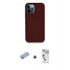 MARSİLYAN™- iPhone 12 Pro Max Kılıf Zirve Modern Özel Seri - Şeffaf Uv Polymer Nano Ekran Koruyucu + Mavi Shine Kamera Lens Koruma Cam