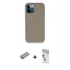 MARSİLYAN™- iPhone 12 Pro Max Kılıf Zirve Modern Özel Seri - Şeffaf Uv Polymer Nano Ekran Koruyucu + Shine Kamera Lens Koruma Cam - SABE