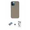 MARSİLYAN™- iPhone 12 Pro Max Kılıf Zirve Modern Özel Seri - Şeffaf Uv Polymer Nano Ekran Koruyucu + Shine Kamera Lens Koruma Cam - GS