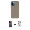 MARSİLYAN™- iPhone 12 Pro Max Kılıf Zirve Modern Özel Seri - Şeffaf Uv Polymer Nano Ekran Koruyucu + Neon Fosforlu Kamera Lens - TU