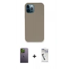 MARSİLYAN™- iPhone 12 Pro Max Kılıf Zirve Modern Özel Seri - Şeffaf Uv Polymer Nano Ekran Koruyucu + Yeşil Neon Fosforlu Kamera Lens