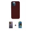 MARSİLYAN™- iPhone 12 Pro Max Kılıf Zirve Modern Özel Seri - Siyah 18D Cam Ekran Koruyucu + Neon Fosforlu Kamera Lens - SI