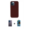 MARSİLYAN™- iPhone 12 Pro Max Kılıf Zirve Modern Özel Seri - Siyah 18D Cam Ekran Koruyucu + Neon Fosforlu Kamera Lens - MI