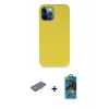 MARSİLYAN™- iPhone 12 Pro Max Kılıf Zirve Modern Özel Seri - Siyah 18D Cam Ekran Koruyucu + Renkli Kamera Lens Koruma Cam - TU