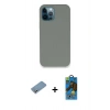 MARSİLYAN™- iPhone 12 Pro Max Kılıf Zirve Modern Özel Seri - Siyah 18D Cam Ekran Koruyucu + Shine Kamera Lens Koruma Cam - GS