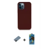 MARSİLYAN™- iPhone 12 Pro Max Kılıf Zirve Modern Özel Seri - Siyah 18D Cam Ekran Koruyucu + Shine Kamera Lens Koruma Cam - SH