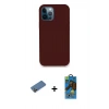 MARSİLYAN™- iPhone 12 Pro Max Kılıf Zirve Modern Özel Seri - Siyah 18D Cam Ekran Koruyucu + Shine Kamera Lens Koruma Cam - GD