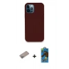 MARSİLYAN™- iPhone 12 Pro Max Kılıf Zirve Modern Özel Seri - Siyah 18D Cam Ekran Koruyucu + Sierra Blue Shine Kamera Lens Koruma Cam