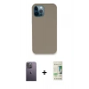 MARSİLYAN™- iPhone 12 Pro Max Kılıf Zirve Modern Özel Seri - Siyah 20D Premium Cam Ekran Koruyucu + Neon Fosforlu Kamera Lens - BZ