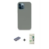 MARSİLYAN™- iPhone 12 Pro Max Kılıf Zirve Modern Özel Seri - Siyah 20D Premium Cam Ekran Koruyucu + Renkli Kamera Lens Koruma Cam - PE