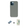 MARSİLYAN™- iPhone 12 Pro Max Kılıf Zirve Modern Özel Seri - Siyah 20D Premium Cam Ekran Koruyucu + Shine Kamera Lens Koruma Cam - GI