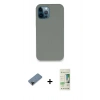 MARSİLYAN™- iPhone 12 Pro Max Kılıf Zirve Modern Özel Seri - Siyah 20D Premium Cam Ekran Koruyucu + Shine Kamera Lens Koruma Cam - SH