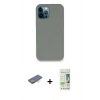 MARSİLYAN™- iPhone 12 Pro Max Kılıf Zirve Modern Özel Seri - Siyah 20D Premium Cam Ekran Koruyucu + Renkli Kamera Lens Koruma Cam - TU
