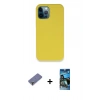 MARSİLYAN™- iPhone 12 Pro Max Kılıf Zirve Modern Özel Seri - Siyah 34D Izgaralı Cam + Metal Kamera Lens Koruma Cam - GD