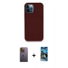 MARSİLYAN™- iPhone 12 Pro Max Kılıf Zirve Modern Özel Seri - Siyah 34D Izgaralı Cam + Neon Fosforlu Kamera Lens - SI