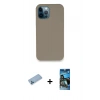 MARSİLYAN™- iPhone 12 Pro Max Kılıf Zirve Modern Özel Seri - Siyah 34D Izgaralı Cam + Shine Kamera Lens Koruma Cam - MI