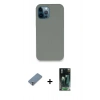 MARSİLYAN™- iPhone 12 Pro Max Kılıf Zirve Modern Özel Seri - Siyah 360 Mat Full Body Arka Koruyucu + Gümüş Metal Kamera Lens Koruma Cam
