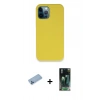 MARSİLYAN™- iPhone 12 Pro Max Kılıf Zirve Modern Özel Seri - Siyah 360 Mat Full Body Arka Koruyucu + Shine Kamera Lens Koruma Cam - MI
