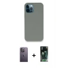 MARSİLYAN™- iPhone 12 Pro Max Kılıf Zirve Modern Özel Seri - Siyah 360 Mat Full Body Arka Koruyucu + Neon Fosforlu Kamera Lens - BZ