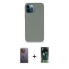 MARSİLYAN™- iPhone 12 Pro Max Kılıf Zirve Modern Özel Seri - Siyah 360 Mat Full Body Arka Koruyucu + Sarı Neon Fosforlu Kamera Lens