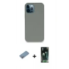 MARSİLYAN™- iPhone 12 Pro Max Kılıf Zirve Modern Özel Seri - Siyah 360 Mat Full Body Arka Koruyucu + Shine Kamera Lens Koruma Cam - GS
