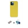 MARSİLYAN™- iPhone 12 Pro Max Kılıf Zirve Modern Özel Seri - Siyah 3D Antistatik Seramik Nano Ekran Koruyucu + Shine Kamera Lens Koruma Cam - SABE