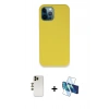 MARSİLYAN™- iPhone 12 Pro Max Kılıf Zirve Modern Özel Seri - Siyah 3D Antistatik Seramik Nano Ekran Koruyucu + Shine Kamera Lens - GD