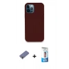 MARSİLYAN™- iPhone 12 Pro Max Kılıf Zirve Modern Özel Seri - Siyah 5D Eko Cam Ekran Koruyucu + Metal Kamera Lens Koruma Cam - GD