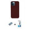 MARSİLYAN™- iPhone 12 Pro Max Kılıf Zirve Modern Özel Seri - Siyah 5D Eko Cam Ekran Koruyucu + Shine Kamera Lens Koruma Cam - GS