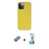 MARSİLYAN™- iPhone 12 Pro Max Kılıf Zirve Modern Özel Seri - Siyah 5D Eko Cam Ekran Koruyucu + Kırmızı Metal Kamera Lens Koruma Cam